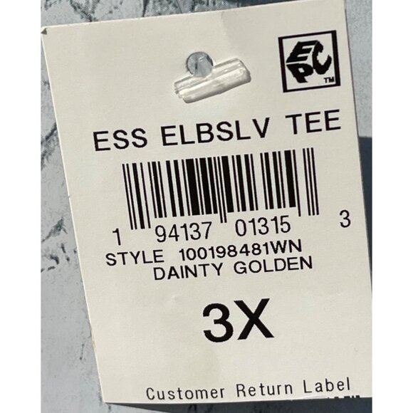 Style & Co Womens Dainty Golden Floral Print Essential Elbow Sleeve Tee 3X - Picture 6 of 7